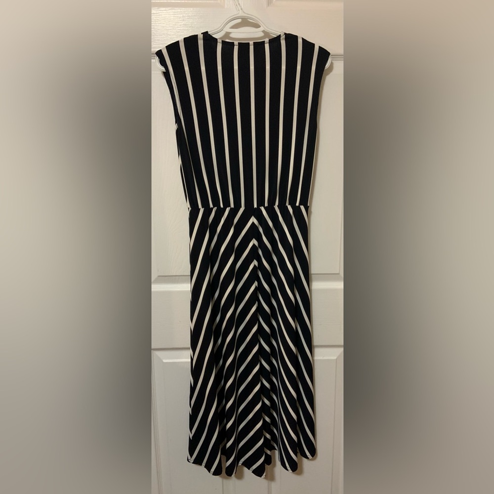 NEW 🇨🇦 Joseph Ribkoff Navy and White Striped Midi Dress - Picture 4 of 9